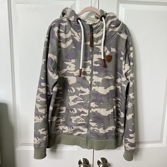 Wanakome Hoodie Camo Full Zip Mens XL Outdoor Made in Turkey - Picture 2 of 13